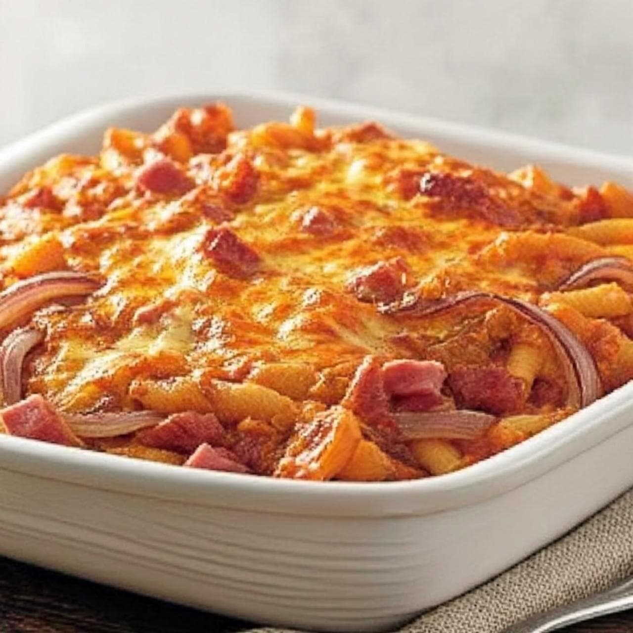 Photo of American Ham and Red Onion Tortellini Bake